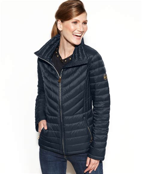 michael kors puffer jacket blue|Michael Kors puffer jacket sale.